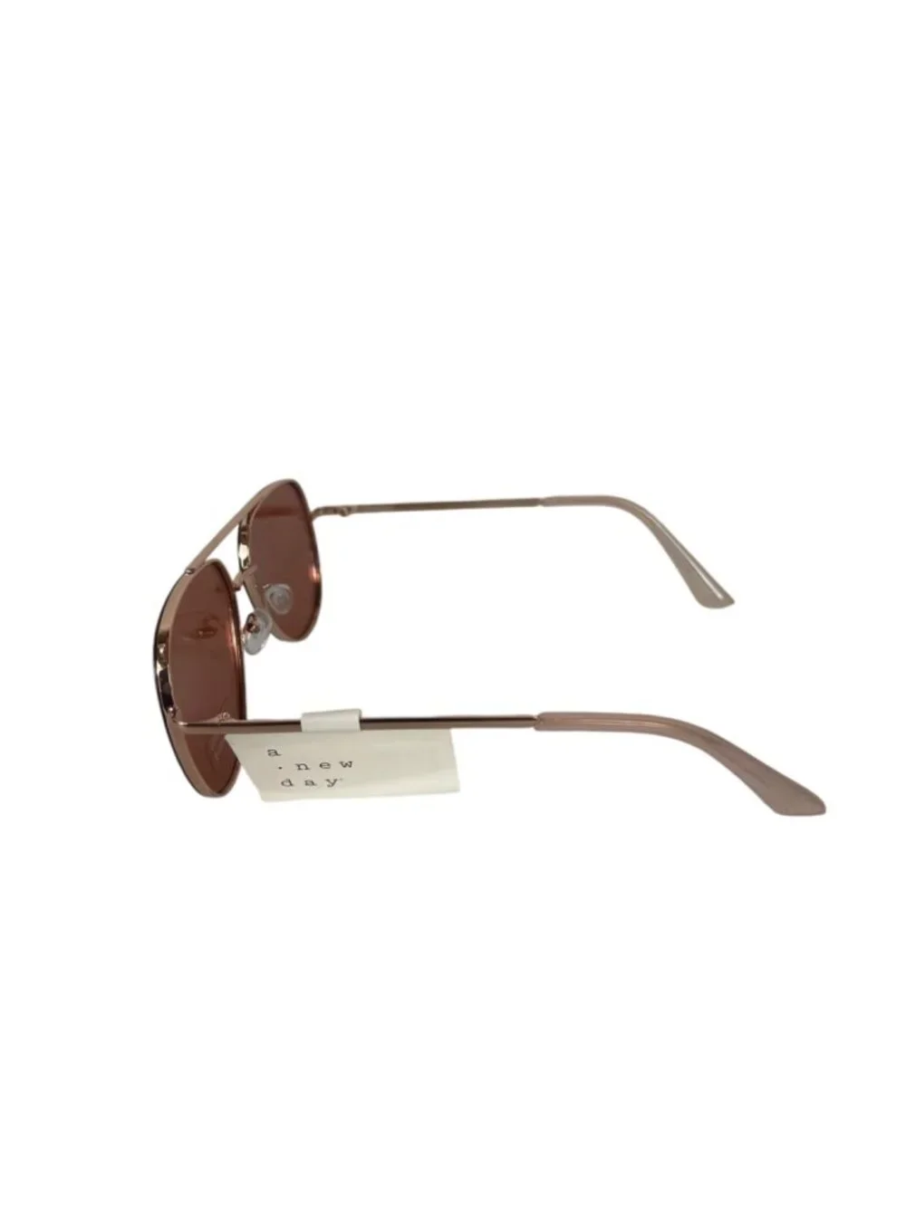 A New Day Adult Aviator Sunglasses Rose Gold Frames Brown Lenses